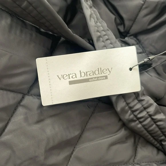 (NWT) Vera Bradley Women's Quilted Outlet Cotton Large Travel Black Duffel Bag